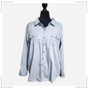 Torrid Light Blue Denim Casual Button-Down Shirt